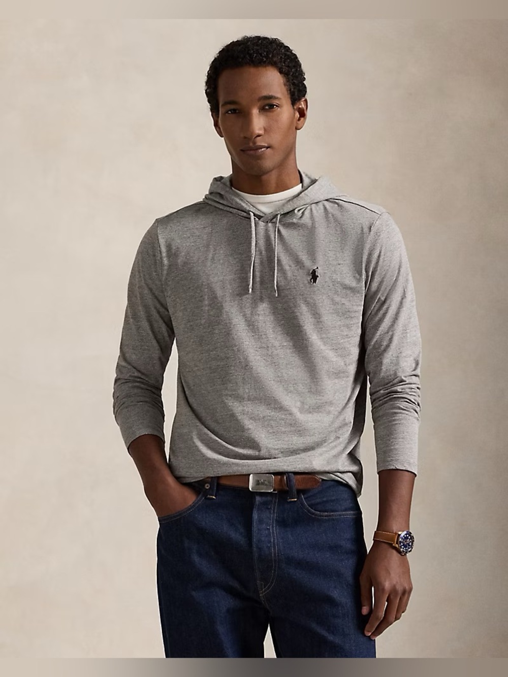 Polo by Ralph Lauren Heather Gray Hooded Long-Sleeve Shirt